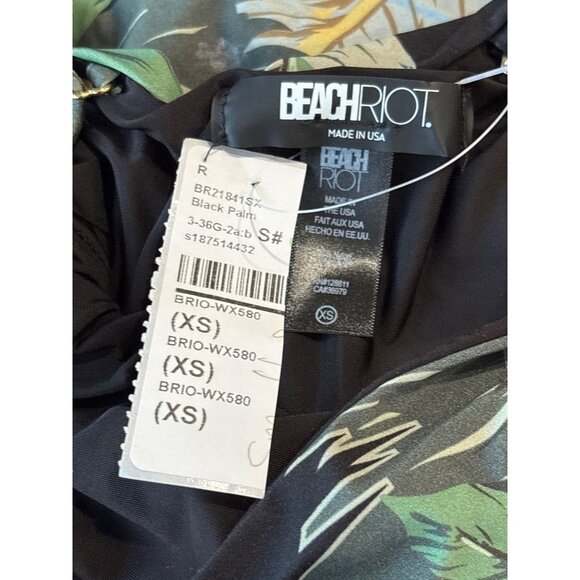 BEACH RIOT x REVOLVE Amber One Piece in Black Palm XSmall New Womens Swimsuit - Picture 8 of 9
